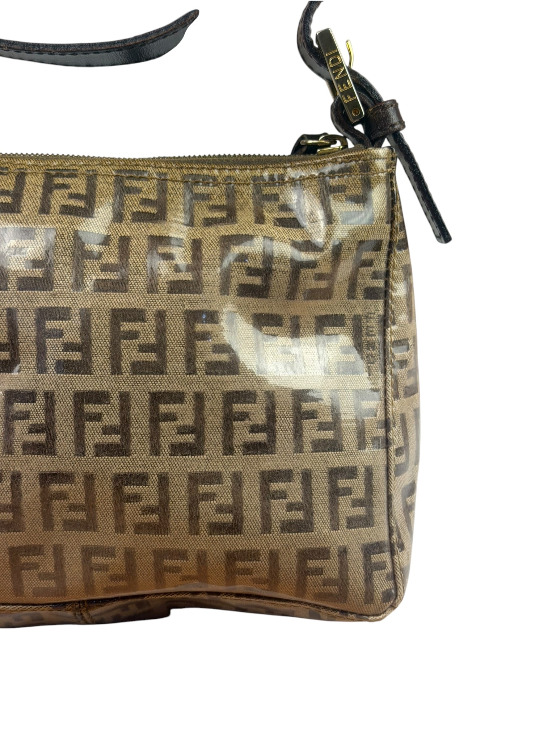 Fendi Vintage Beige PVC Zucca Pochette