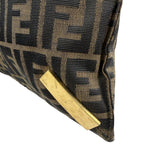 Fendi Brown Leather Trim Canvas  Zucca Tote Bag