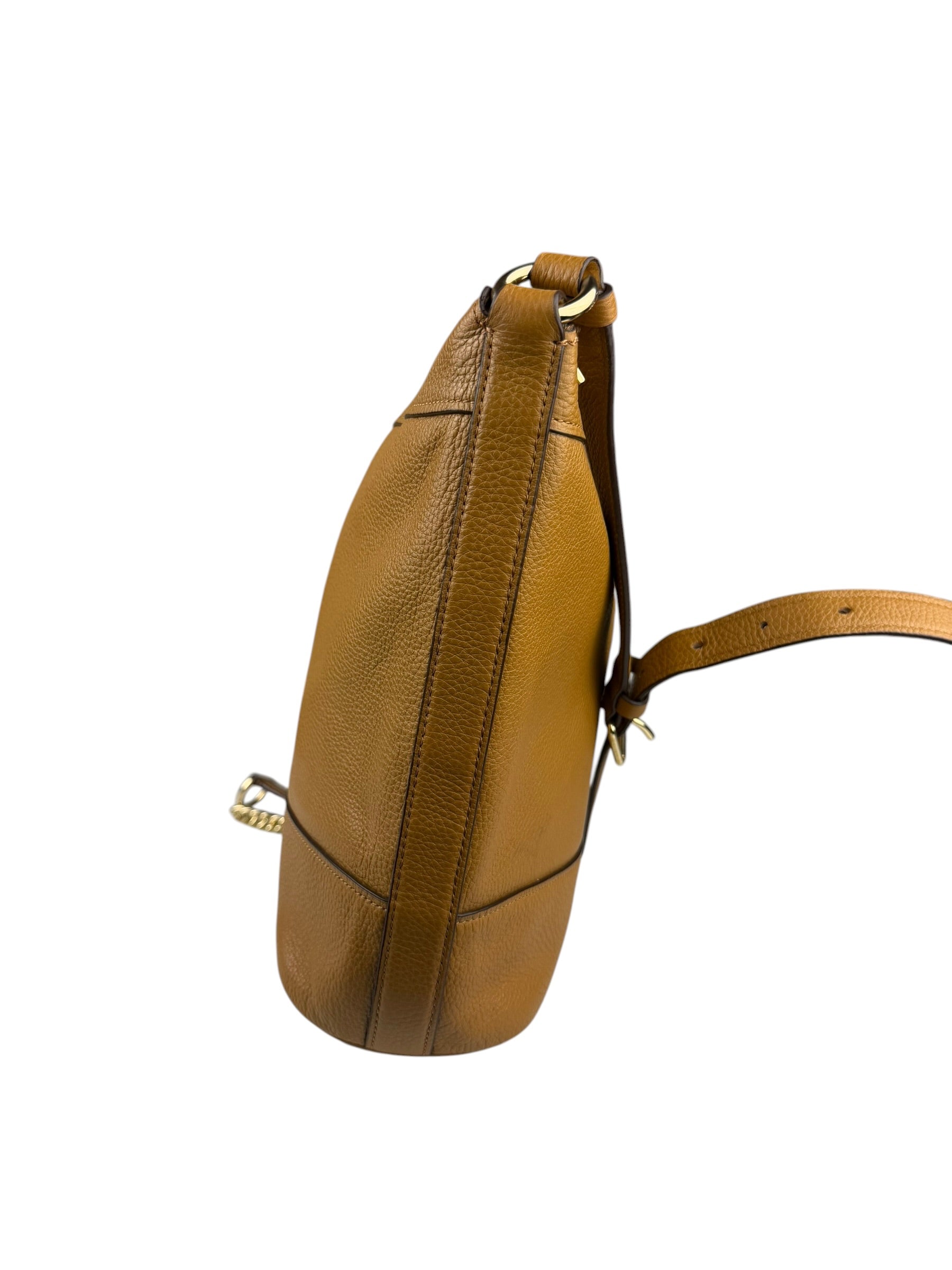 Coach Camel Leather Paxton Bucket Crossbody
