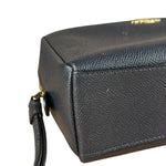 Coach Cosmetic Pouch Navy Blue Pebbled Leather