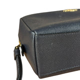 Coach Cosmetic Pouch Navy Blue Pebbled Leather