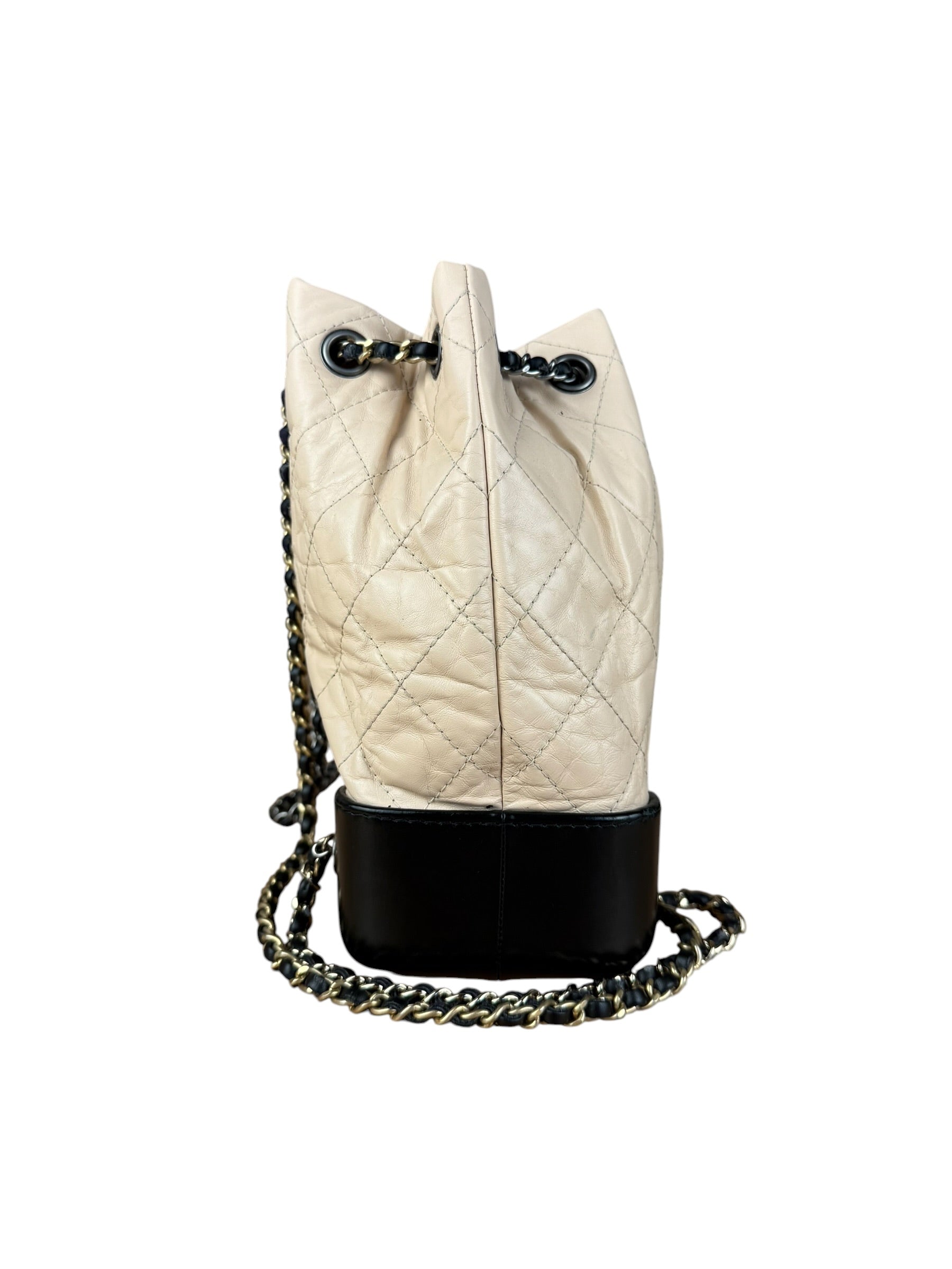 Chanel Beige Gabrielle Quilted Two-Tone Chain Backpack 2018