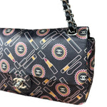 Chanel Lipstick Black Satin Single Flap Bag 2005