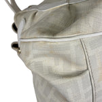 Fendi White Leather PVC Coated Zucca Spalmati Chef Shoulder Bag