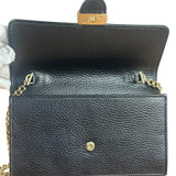 Gucci Black Interlocking G Leather Wallet on Chain