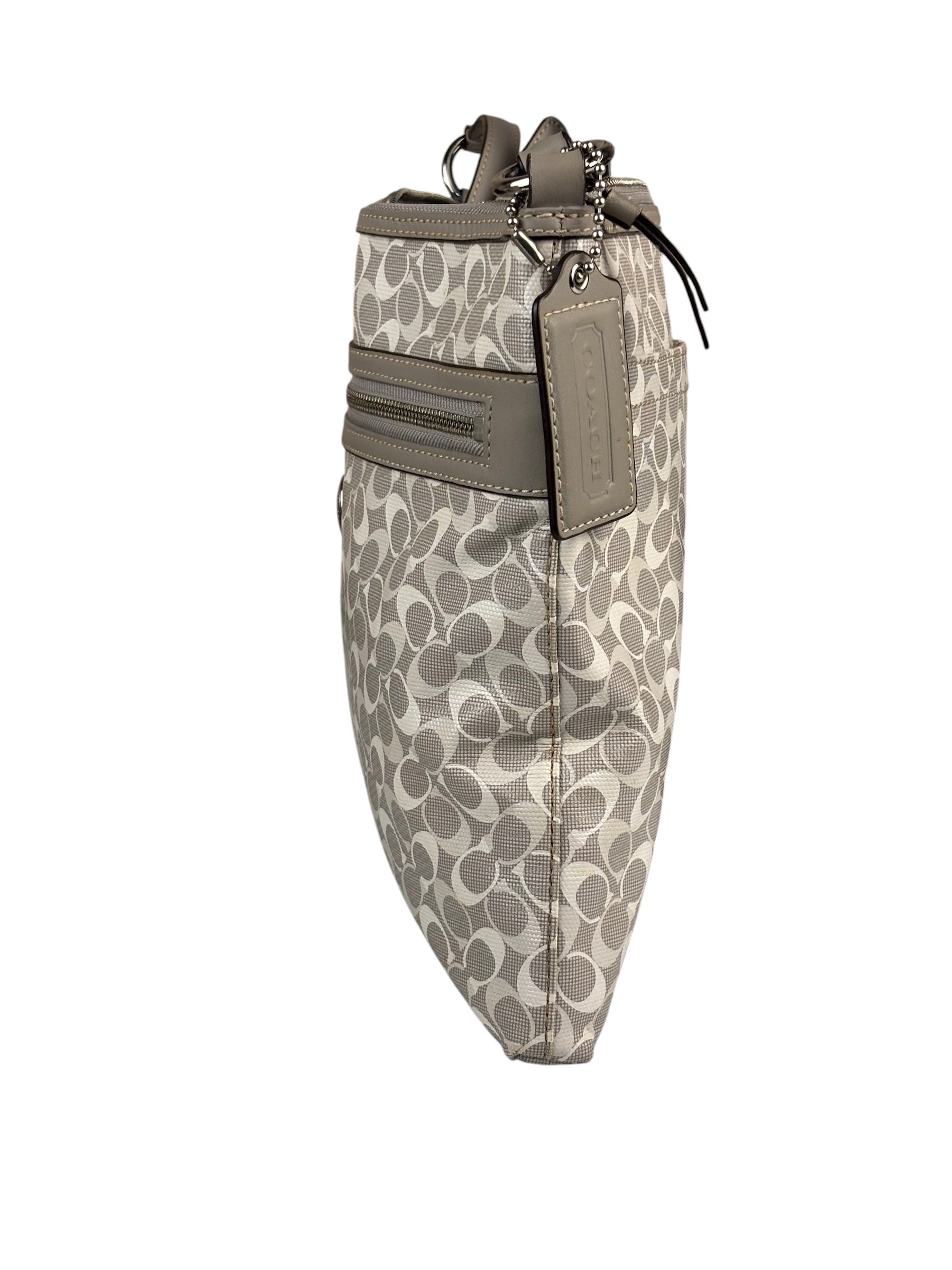 Coach Grey Patent Leather Signature Crossbody