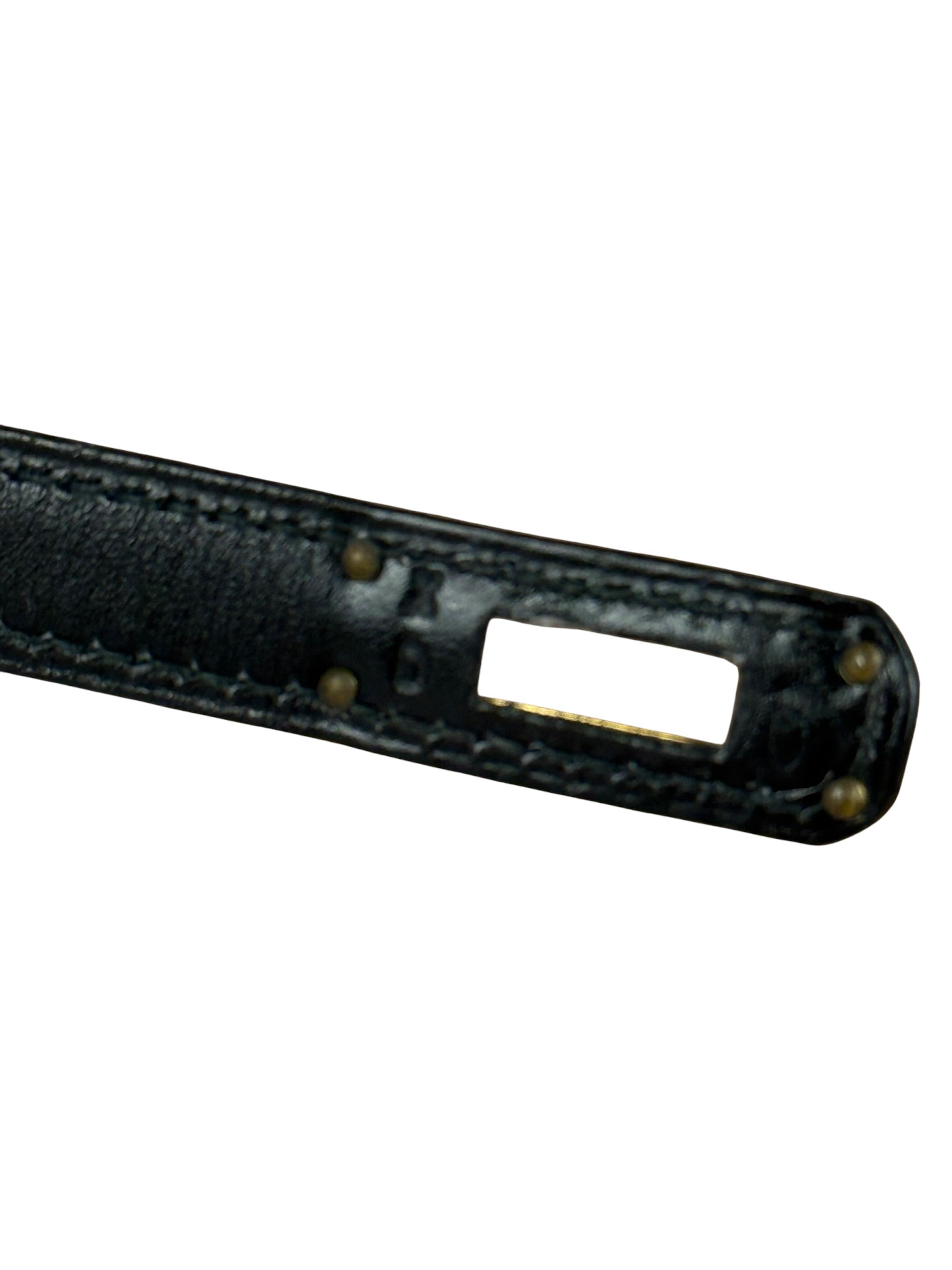 Hermes Black Mini Kelly 20 Box Calf 1991