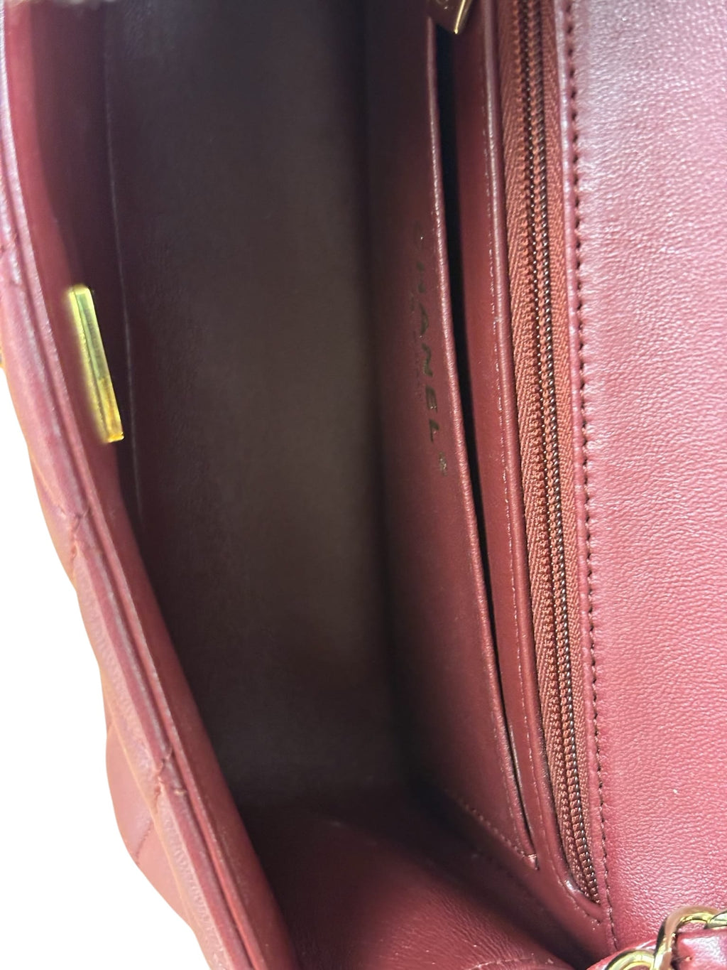 Chanel Burgundy Quilted Lambskin Small Flap Bag 2021