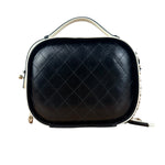 Chanel White/Black Quilted Leather 2Way Vanity Bag 2019