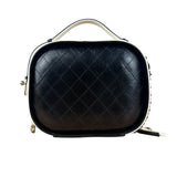 Chanel White/Black Quilted Leather 2Way Vanity Bag 2019