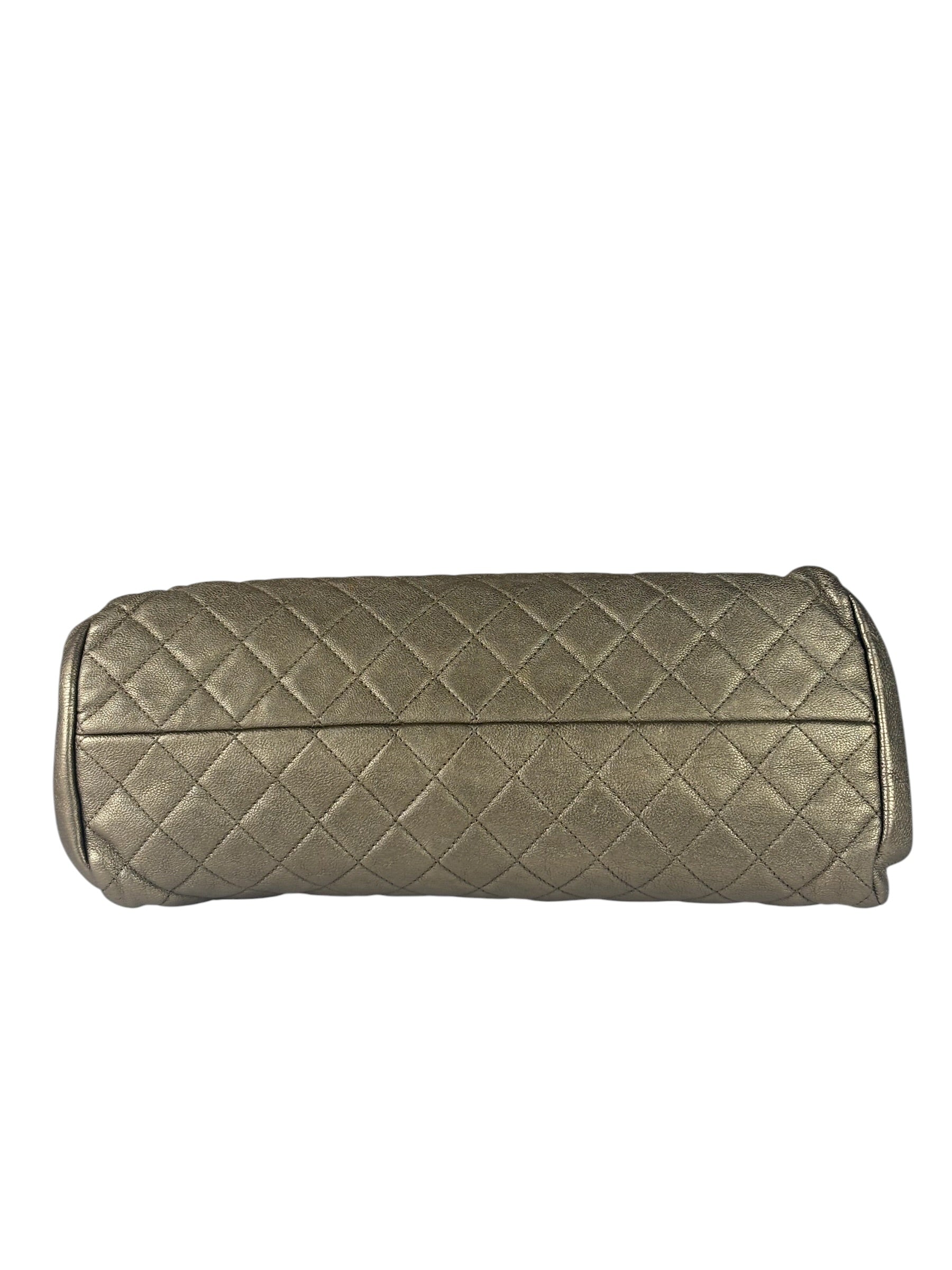 Chanel Metallic Gold Quilted Caviar Just Mademoiselle Bowling Bag 2010