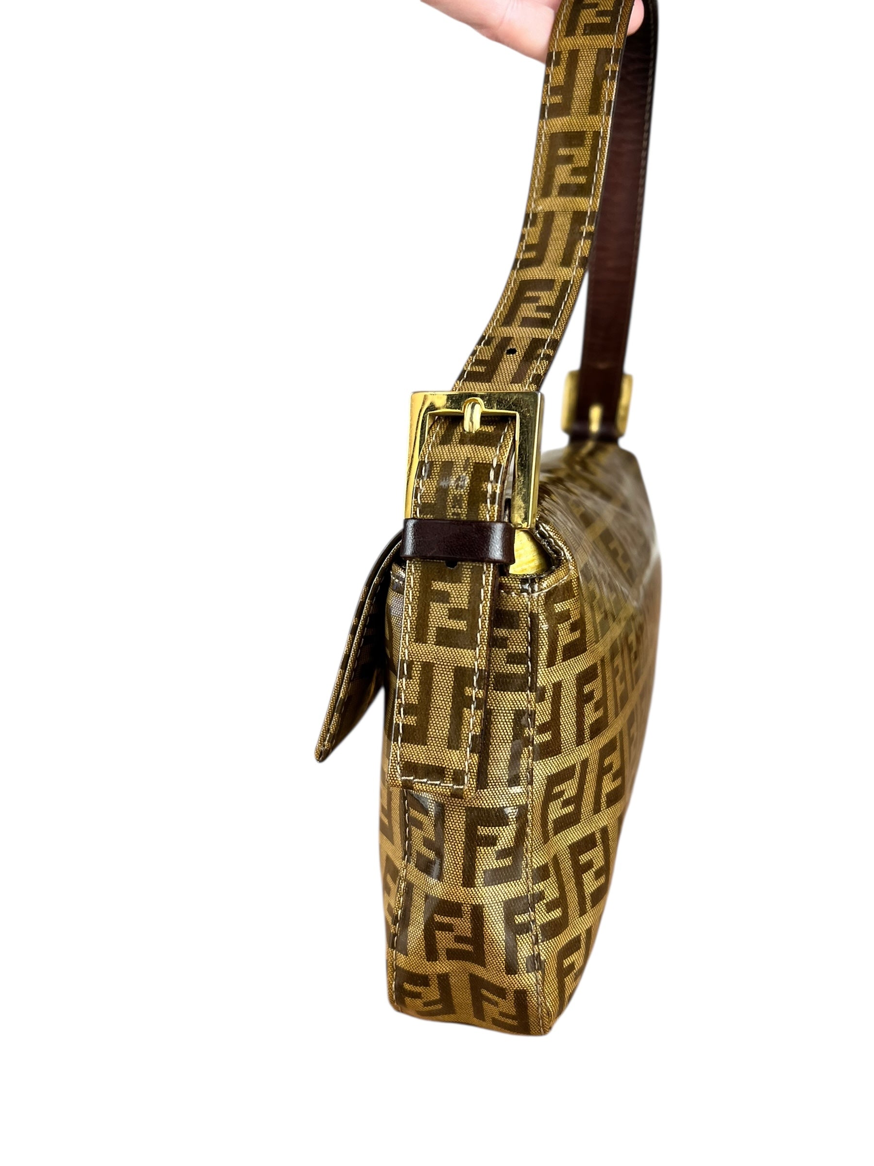 Fendi FF Sequin PVC Coated Canvas Baguette