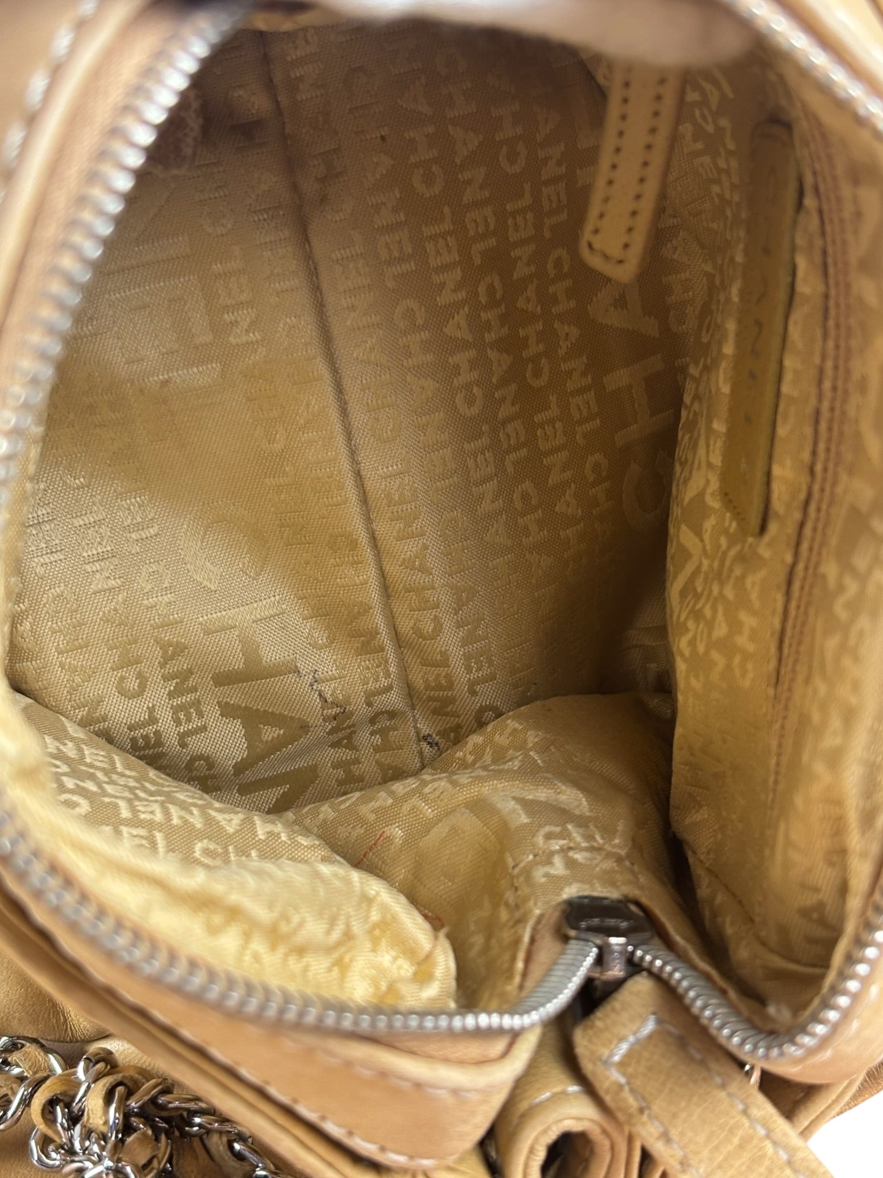 Chanel Warm Beige Leather LAX Accordion Shoulder Bag 2003