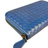 Bottega Veneta Intrecciato Long Wallet Blue