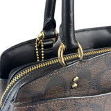 Coach Brown/Black Leather Mini Lillie Carryall In Signature Two-Way Bag