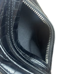 Saint Laurent Crocodile Embossed Leather Camera Bag Black
