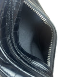 Saint Laurent Crocodile Embossed Leather Camera Bag Black