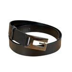 Gucci Black Leather G Buckle Belt