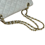 Chanel CC White Quilted Double Flap Bag 1988