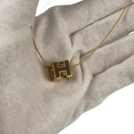 Hermes Cage d'H Gold Plated Pendant Necklace