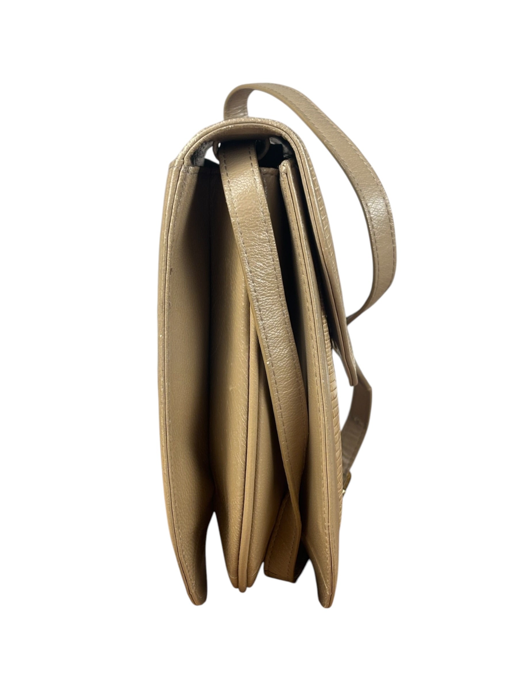 Yves Saint Laurent Vintage Beige Lizard Shoulder Bag
