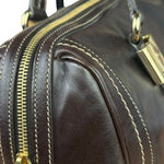 Gucci Vintage Dark Brown Leather Duchessa Boston Handbag