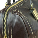 Gucci Vintage Dark Brown Leather Duchessa Boston Handbag