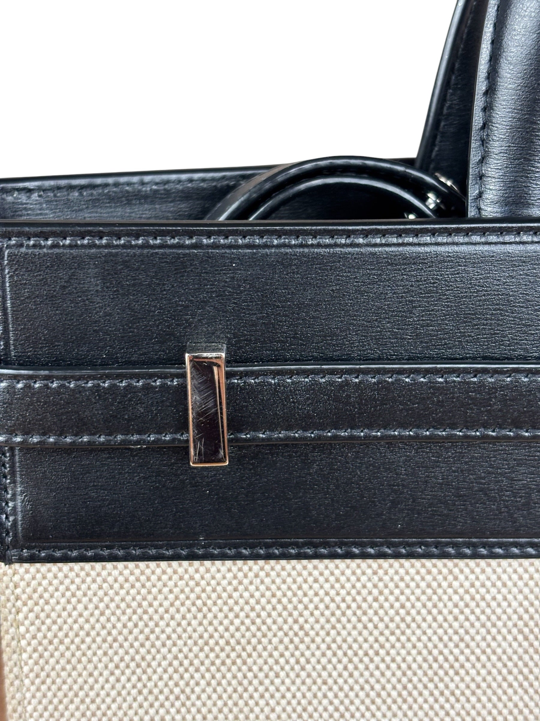 Yves Saint Laurent Two-Tone Leather Trim Small Manhattan Two-Way Bag