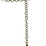 Chanel 22S Gold Metal/Black Leather Pendant Necklace