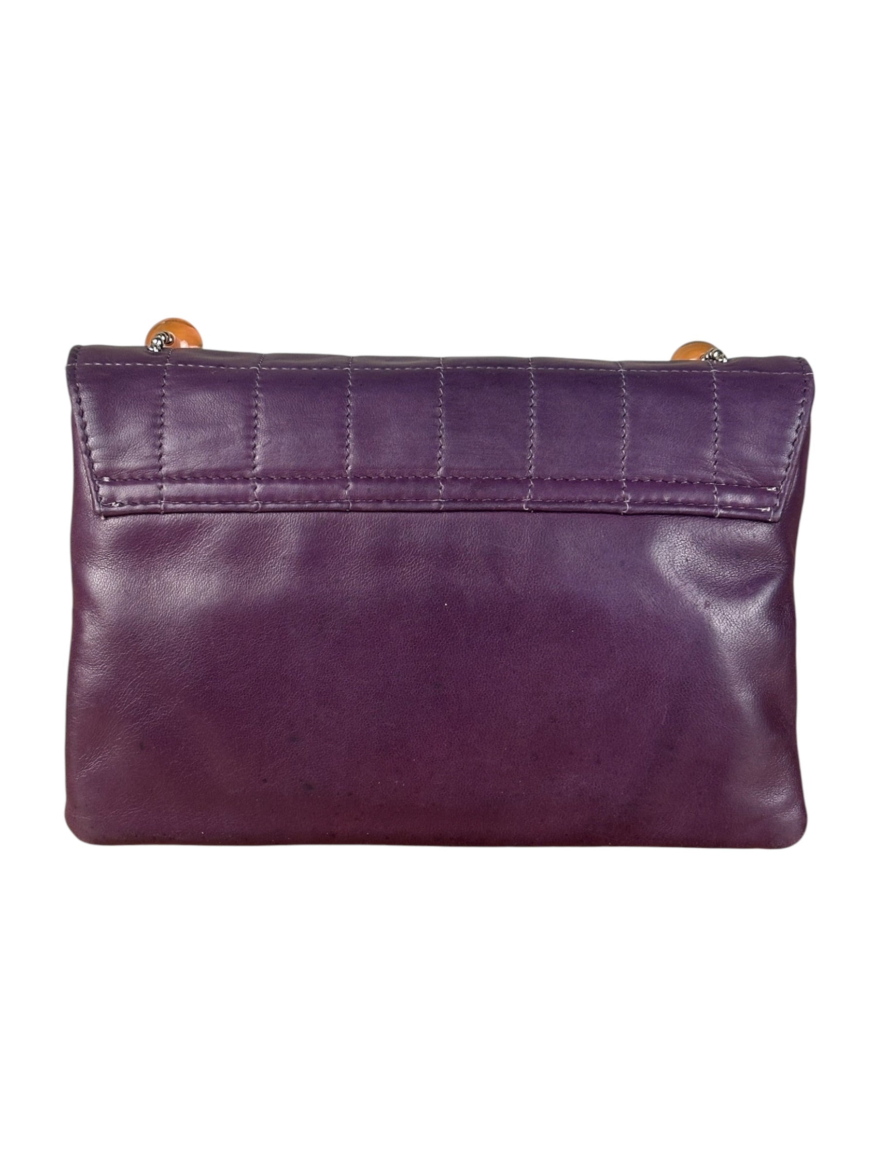 Chanel Purple Lambskin Ball Button Flap 2001