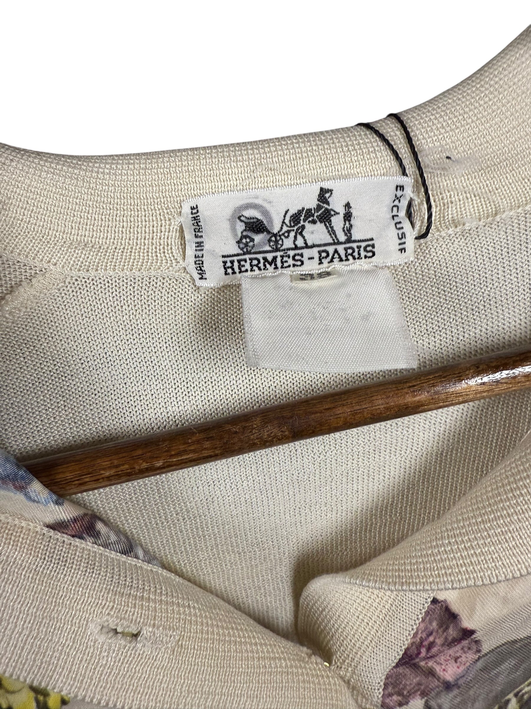 Hermes Silk Patterned Button-Up Polo Shirt