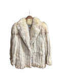 Vintage Saga White Fox Striped Fur Coat