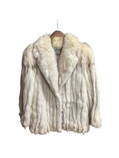 Vintage Saga White Fox Striped Fur Coat
