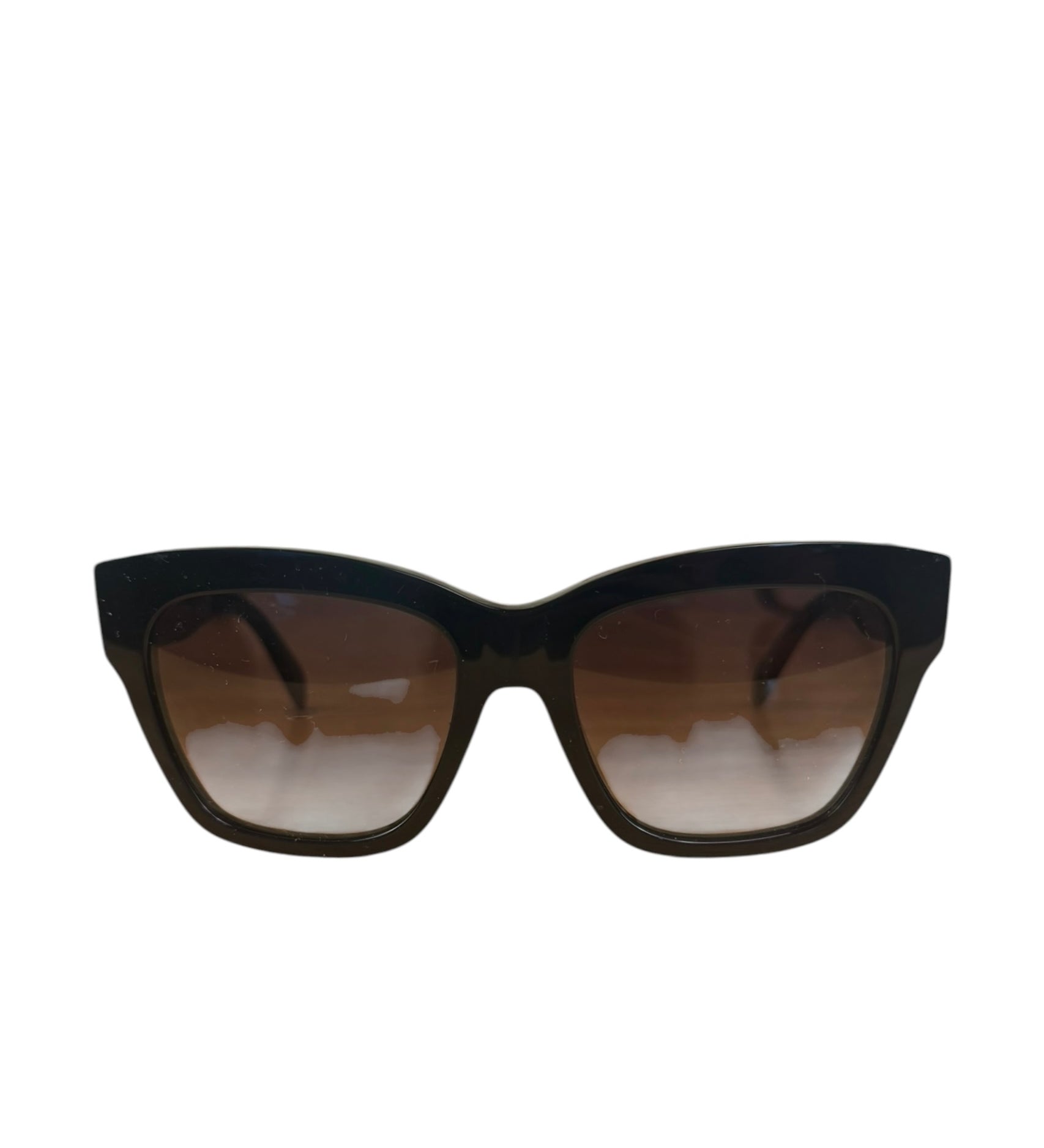 Celine Shiny Black Triomphe Square Sunglasses