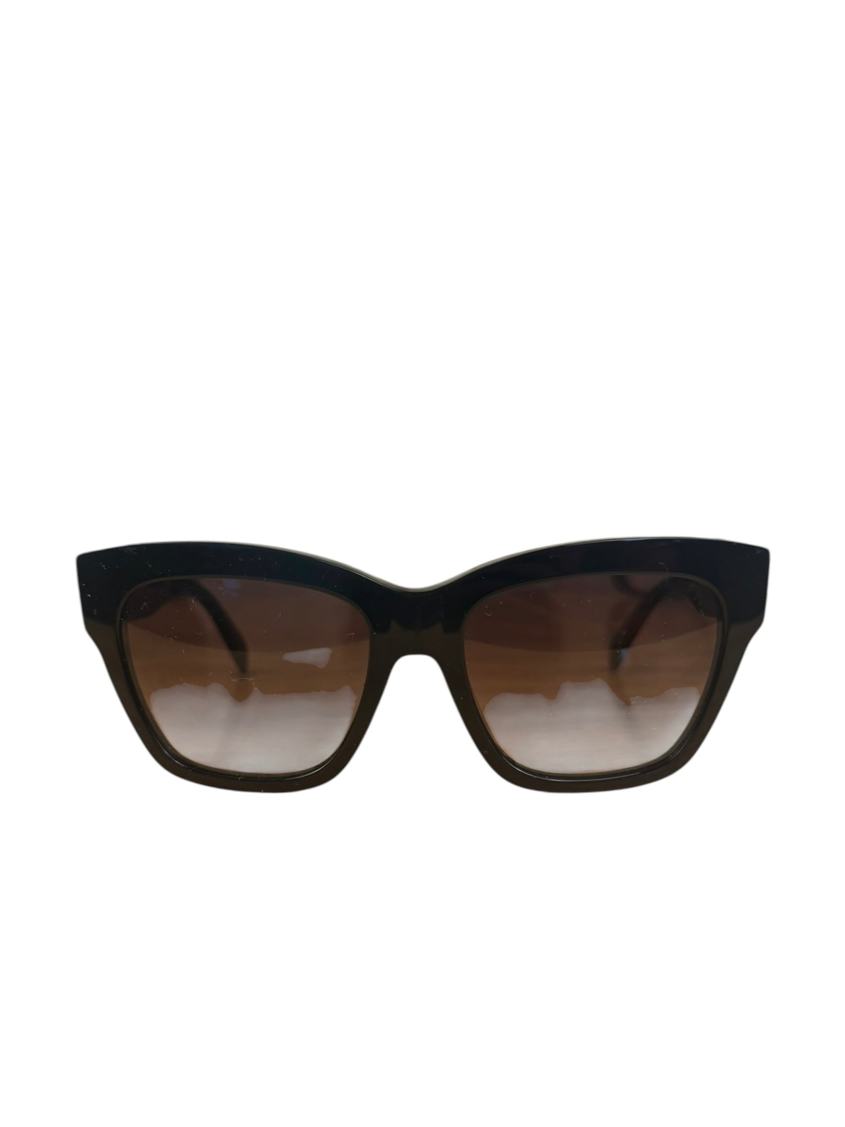 Celine Shiny Black Triomphe Square Sunglasses