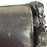 Chanel Black Pebbled Leather Curved Flap 1997