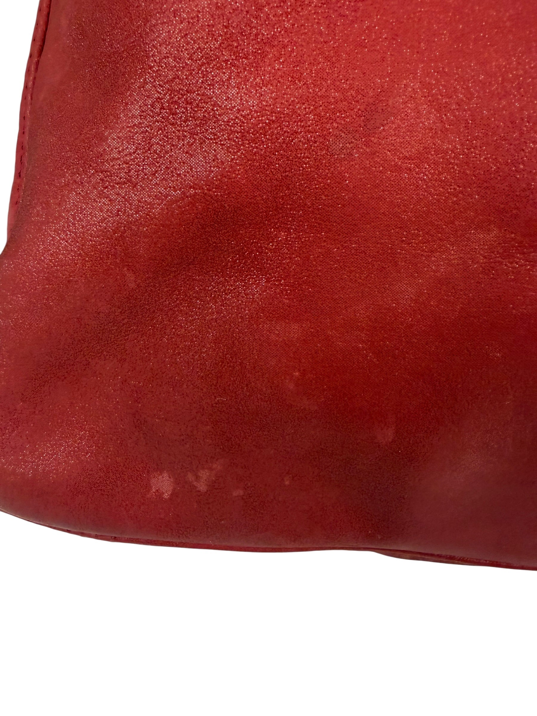 Fendi Red Leather Mamma Baguette Shoulder Bag