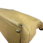 Chanel CC Vintage Beige Leather Caviar Wood Chain Hobo Bag