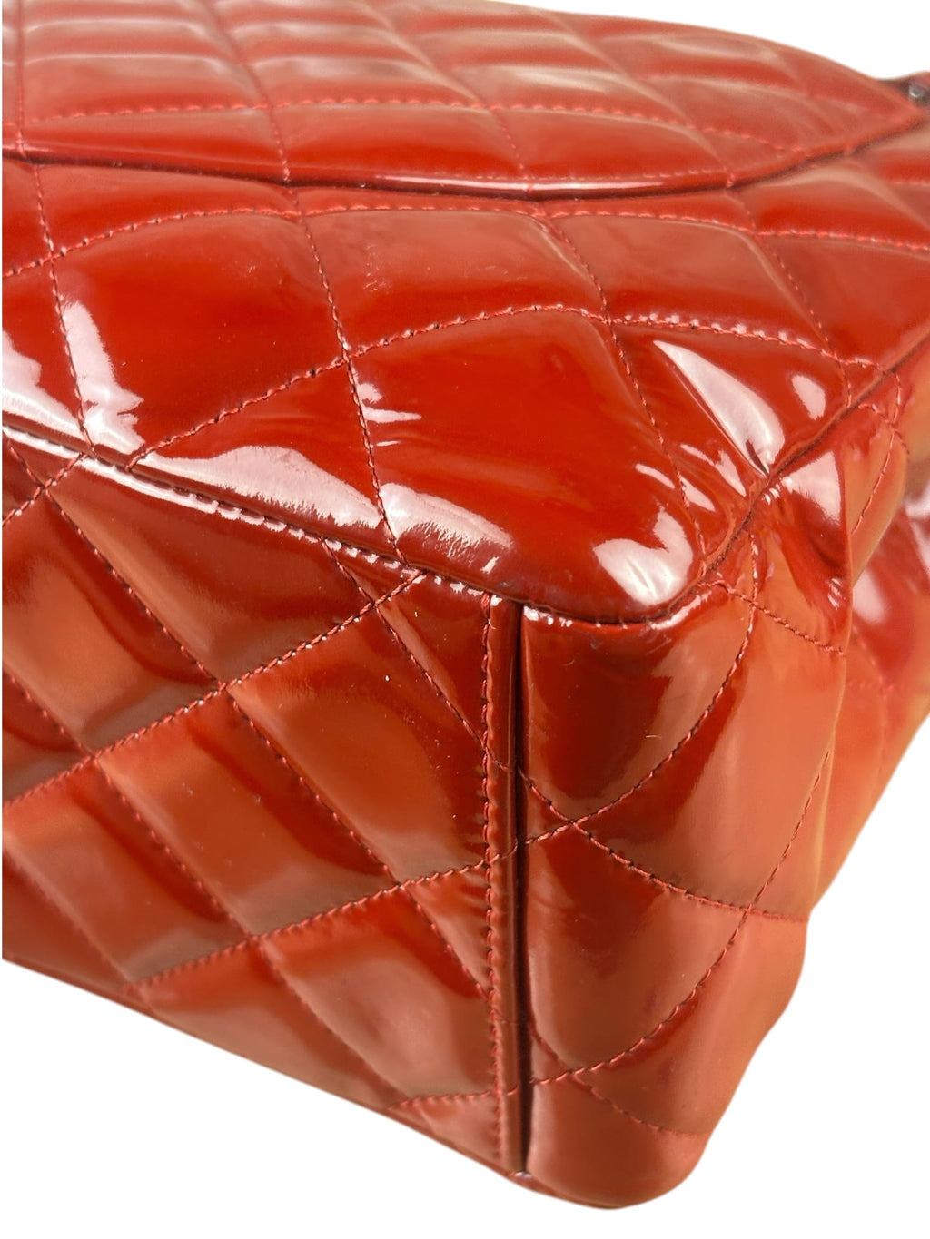 Chanel Red Patent Leather Jumbo Double Flap 2013