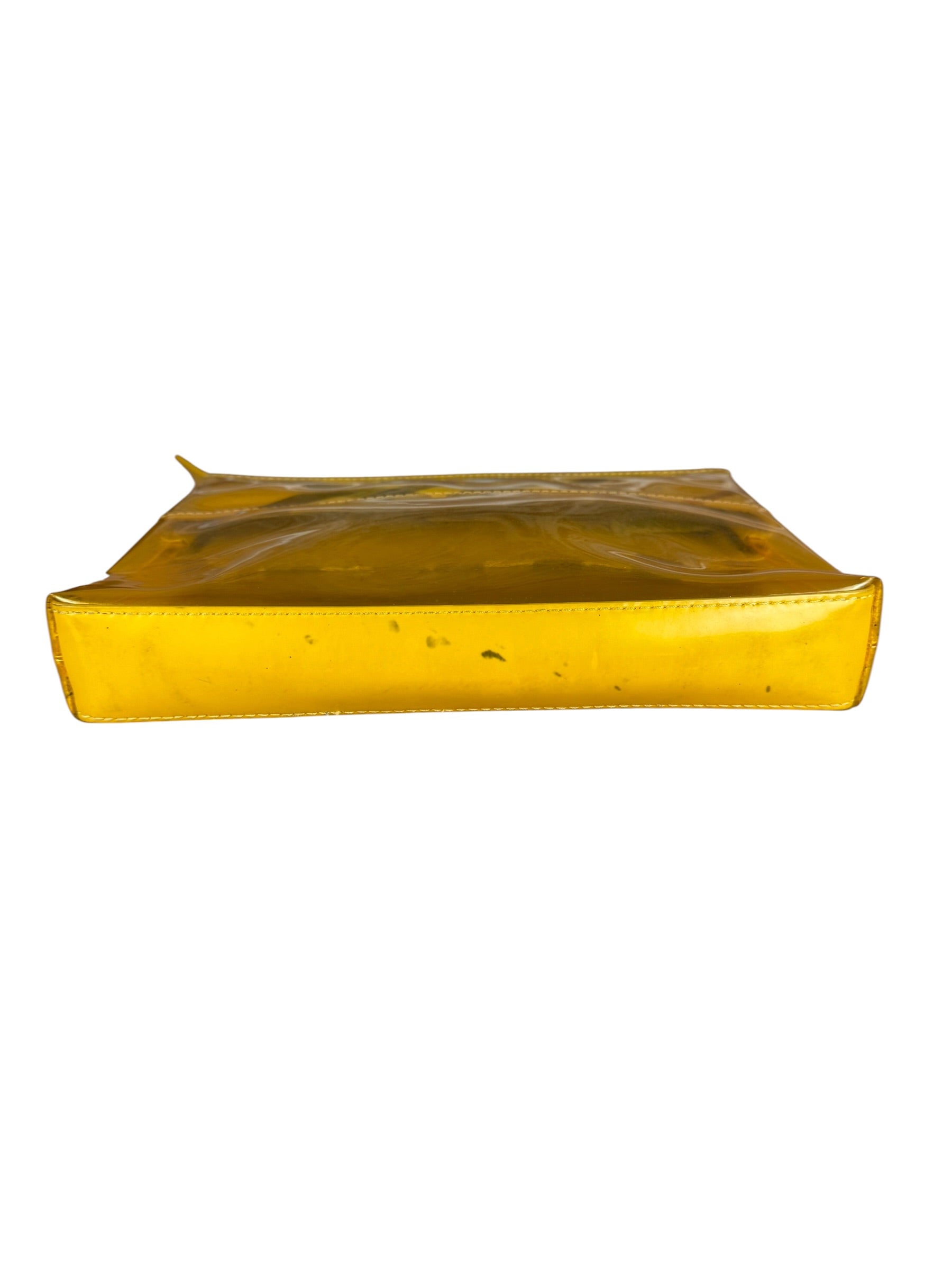 Burberry Yellow Vinyl Check Cosmetic Pouch