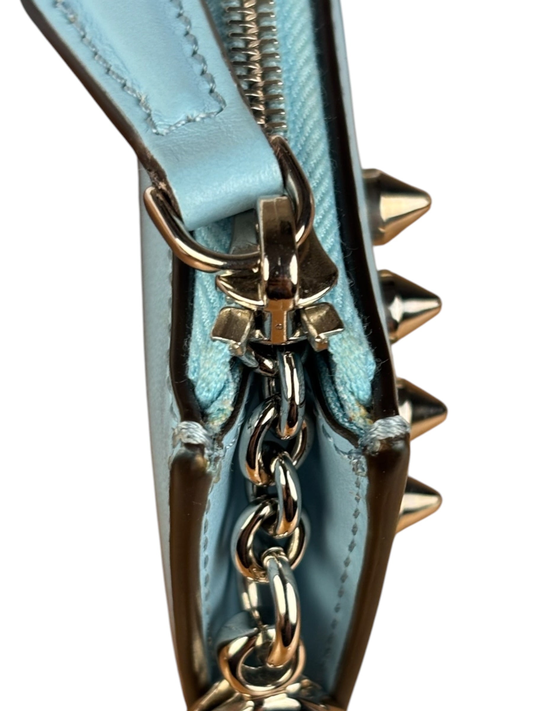 Fendi Monsters Blue Leather Key Wallet
