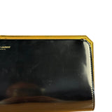 Saint Laurent Black Patent Date Charnière Minaudière Clutch