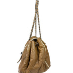 Chanel East/West Accordion Chain Beige Flap Bag 2008