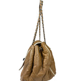 Chanel East/West Accordion Chain Beige Flap Bag 2008