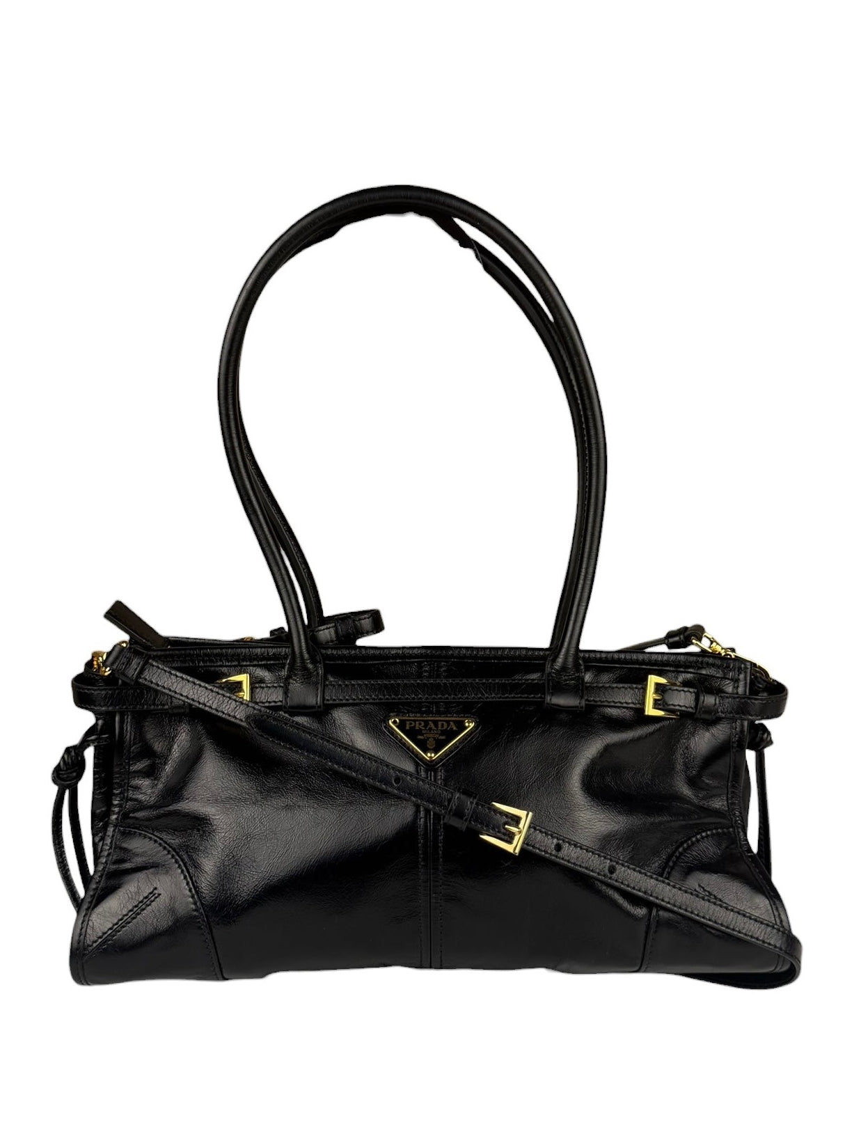 Prada Black Bonnie Calfskin Shoulder Bag