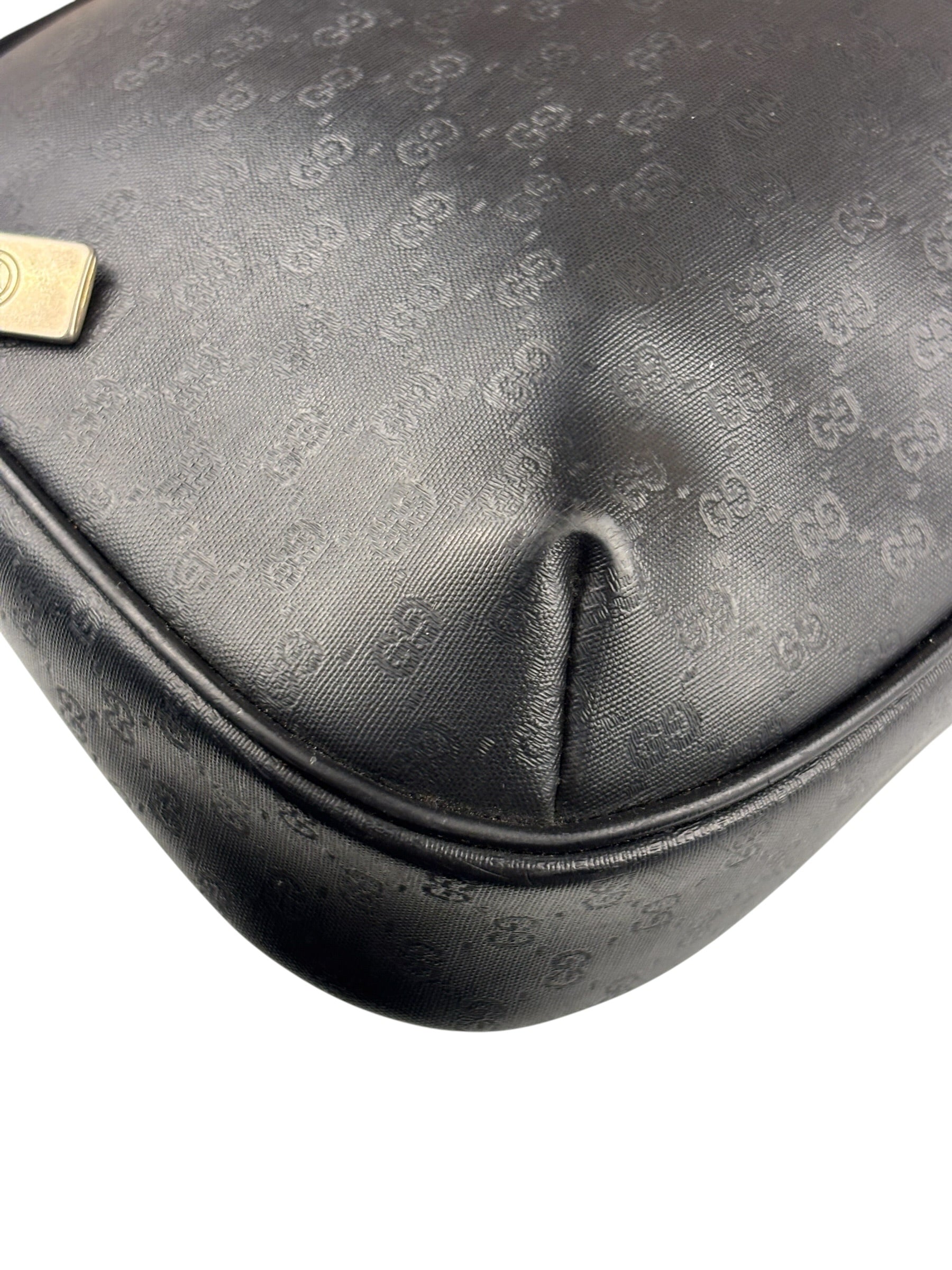 Gucci Vintage Micro GG Black Leather Shoulder Bag