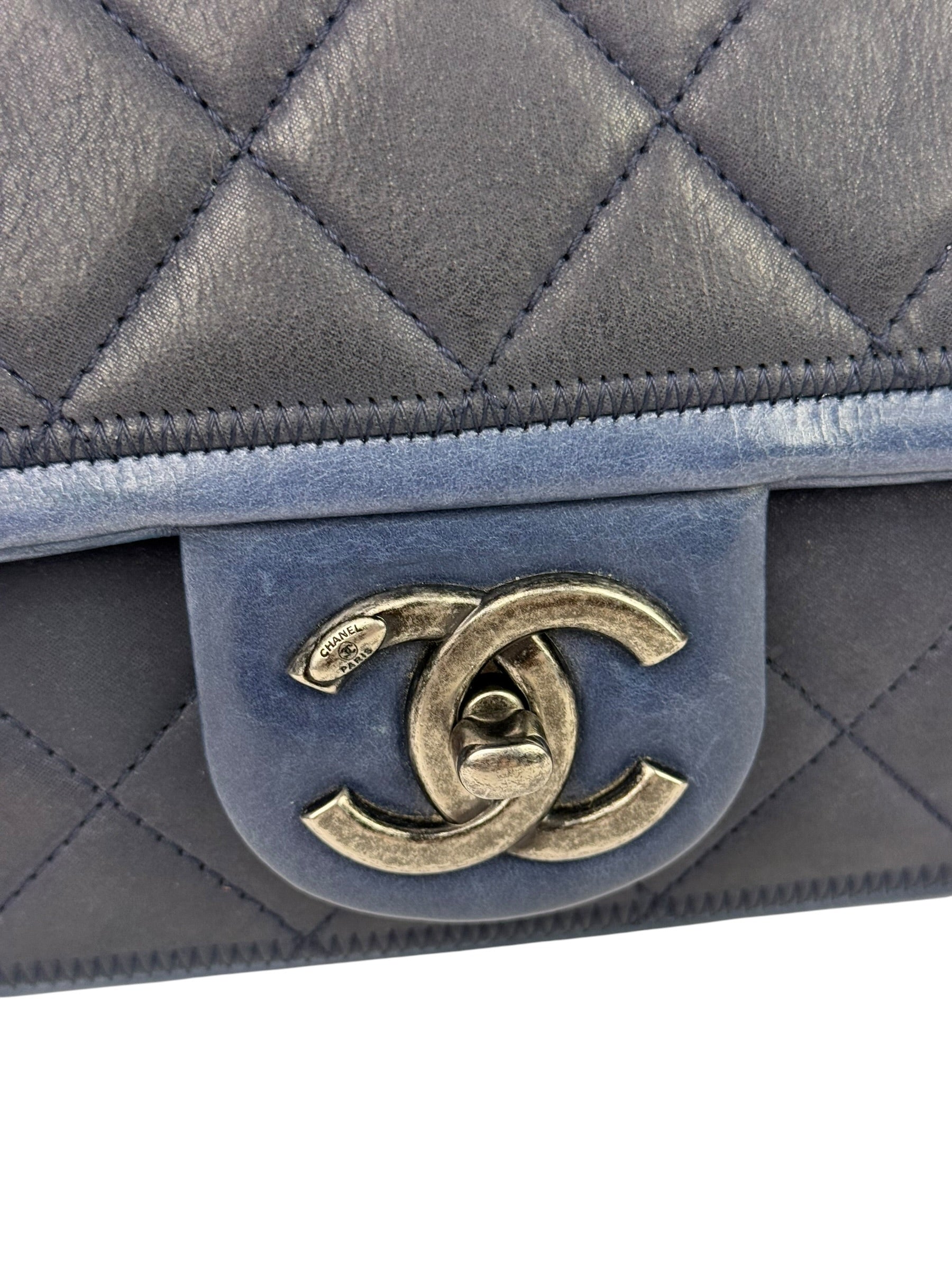 Chanel Paris-Salzburg Blue Bicolor Quilted Flap Bag 2014