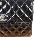 Chanel Black Quilted Patent Leather Top Handle 1996