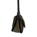 Fendi Black Trim Zucca Mamma Baguette