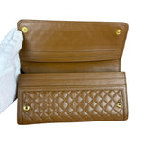 Prada Brown Quilted Leather Long Wallet